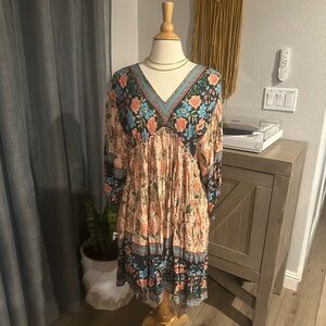Elegant Floral Long Sleeve Dress